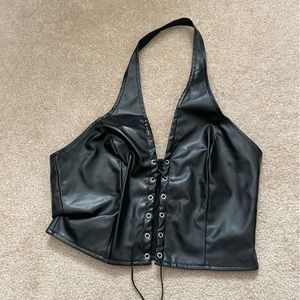 Leather Halter Top